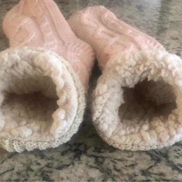 Jane and Bleecker Ballet Pink Fleece Lined Slipper Socks  Size 9-10 EUC - Picture 8 of 10